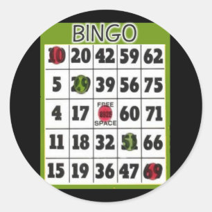 Sticker Rond Carte Bingo