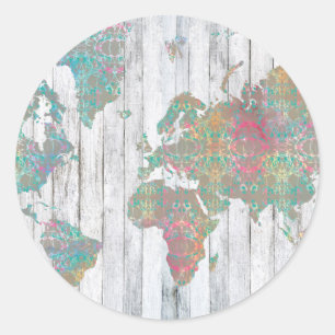 Sticker Rond Carte Boho II