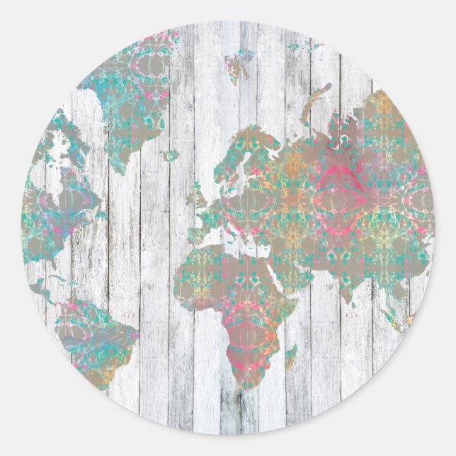 Sticker Rond Carte Boho II (Devant)
