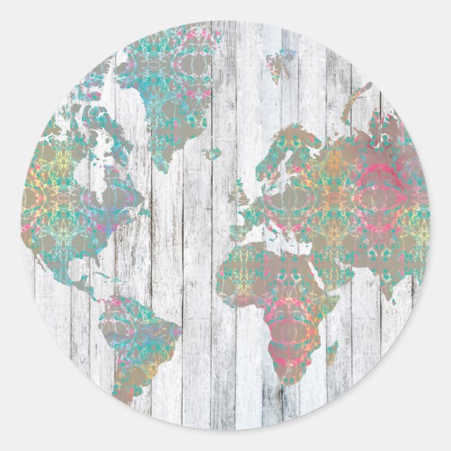 Sticker Rond Carte Boho II (Devant)