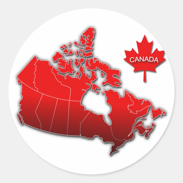 STICKER ROND CARTE CANADA (Devant)