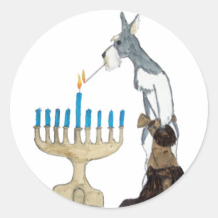 Sticker Rond carte chanukah ( Hanoukka )