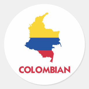 STICKER ROND CARTE COLOMBIENNE