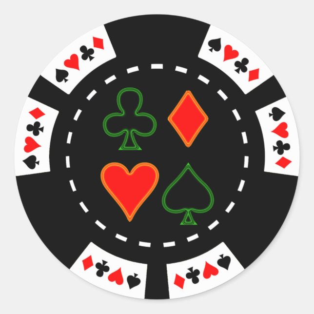 STICKER ROND CARTE CONVIENT AU POKER CHIP (Devant)