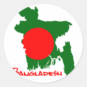 Sticker Rond Carte de Bangladesh