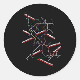 Sticker Rond Carte de bateau du canal de Narrowboat