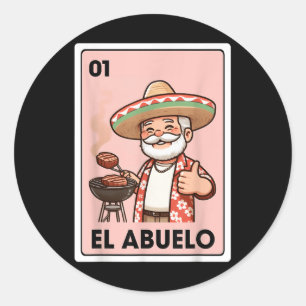 Sticker Rond Carte de bingo mexicaine El Abuelo Grandpa