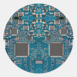 Sticker Rond Carte de circuit