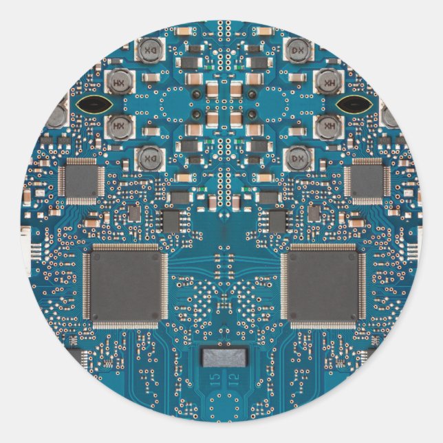 Sticker Rond Carte de circuit (Devant)