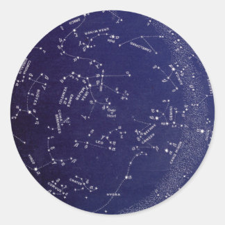Sticker Rond Carte de constellation vintage