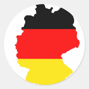 Sticker Rond Carte de drapeau de l'Allemagne
