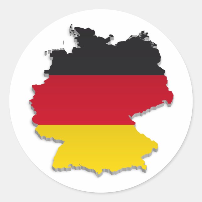 Sticker Rond Carte de drapeau de l'Allemagne_2 (Devant)