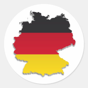 Sticker Rond Carte de drapeau de l'Allemagne_2