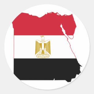 Sticker Rond Carte de drapeau de l'Egypte PAR EXEMPLE