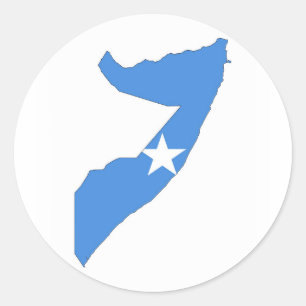Sticker Rond carte de drapeau de pays de la Somalie