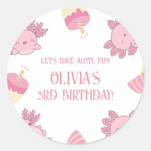 Sticker Rond Carte de fête d'anniversaire ou cadeau pour enfant