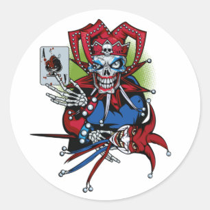 Sticker Rond Carte de jeu, Joker