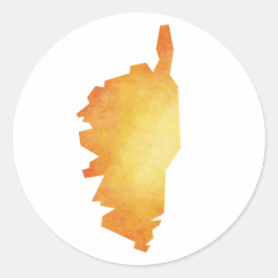 Sticker Rond Carte de la Corse
