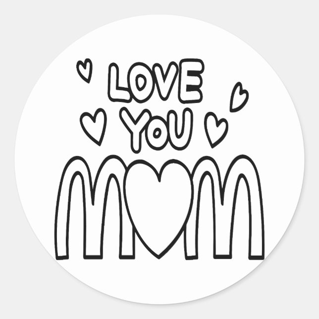 Sticker Rond Carte de la fête des mères, Cadeau drôle pour mama (Devant)