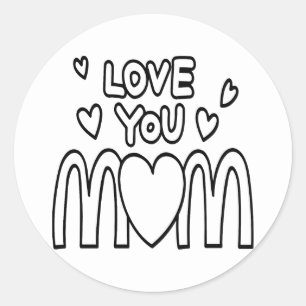 Sticker Rond Carte de la fête des mères, Cadeau drôle pour mama