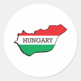 Sticker Rond Carte De La Hongrie