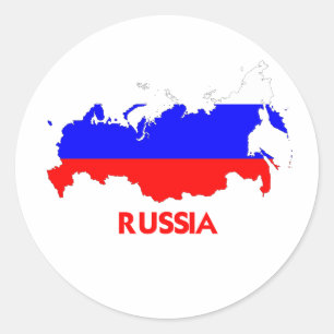 STICKER ROND CARTE DE LA RUSSIE