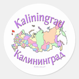 Sticker Rond Carte de la Russie de Kaliningrad