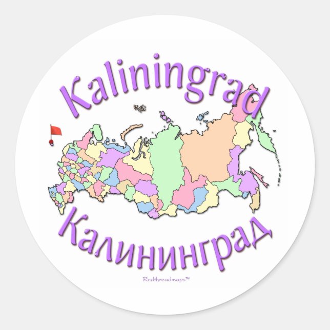 Sticker Rond Carte de la Russie de Kaliningrad (Devant)