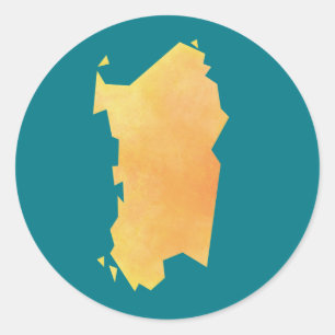 Sticker Rond Carte de la Sardaigne