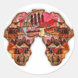 Sticker Rond Carte de l'Afrique : Célébrer la saison avec la cu