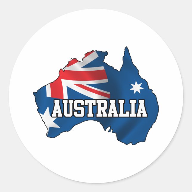 Sticker Rond Carte De L'Australie (Devant)