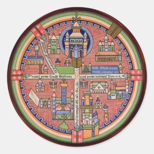 Sticker Rond Carte de l'autocollant Jérusalem