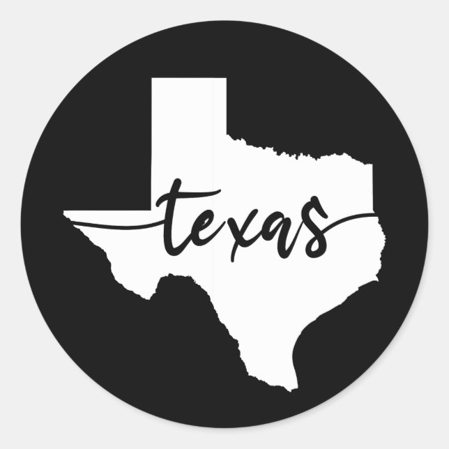 Sticker Rond Carte de l'état du Texas USA (Devant)