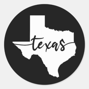 Sticker Rond Carte de l'état du Texas USA