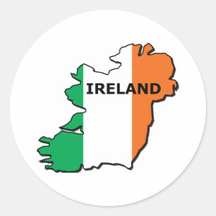 Sticker Rond Carte de l'Irlande