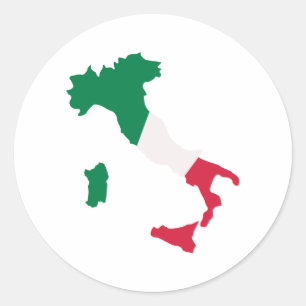 Sticker Rond Carte de l'Italie
