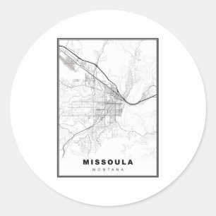 Sticker Rond Carte de Missoula