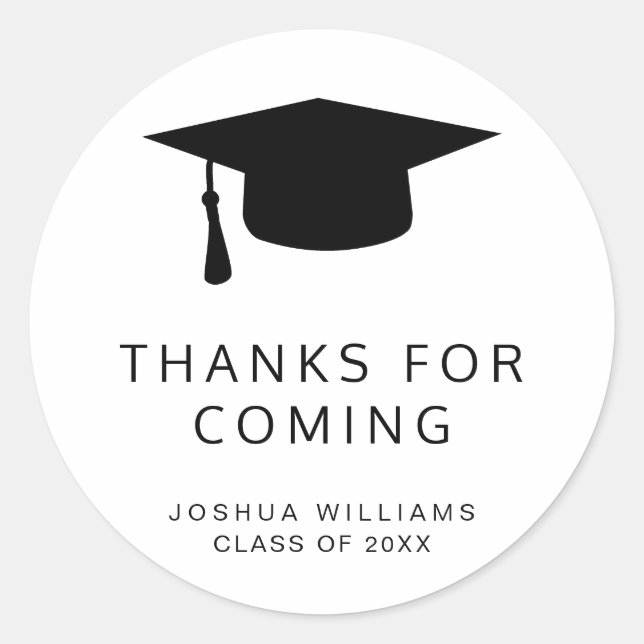 Sticker Rond Carte de mortier minimal moderne Graduation simple (Devant)