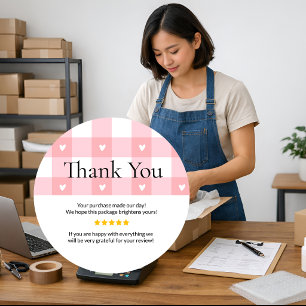 Sticker Rond Carte de remerciement pour petite entreprise Sty