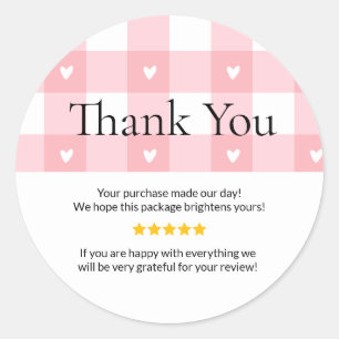 Sticker Rond Carte de remerciement pour petite entreprise Sty
