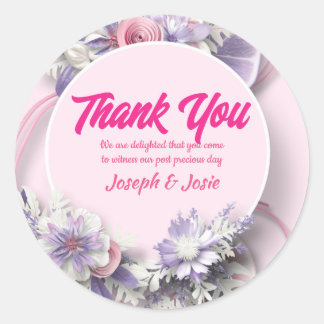 Sticker Rond Carte de remerciements mariage