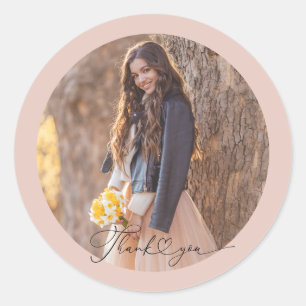 Sticker Rond Carte de remerciements moderne de graduation cardi