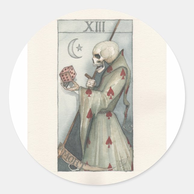 Sticker Rond carte de tarot de mort murphy dominic (Devant)