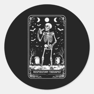 Sticker Rond Carte de tarot du thérapeute respiratoire Hallowee