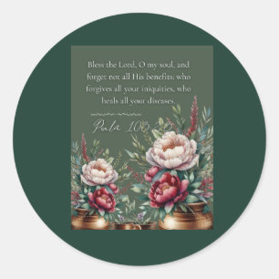 Sticker Rond Carte de verset biblique sur les Écritures de guér