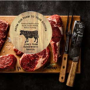 Sticker Rond Carte de visite d'agriculteur bovin de luxe et de 