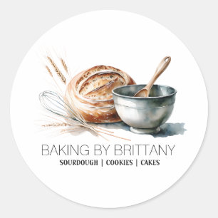 Sticker Rond Carte de visite de chef en boulangerie au levain