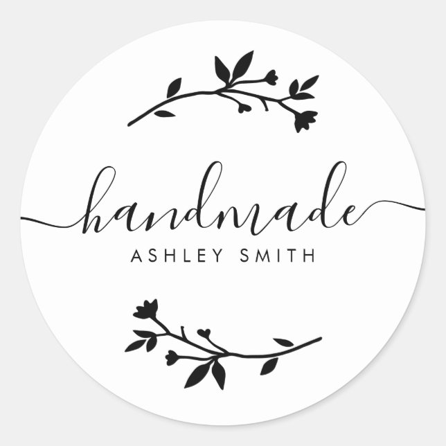Sticker Rond Carte de visite Kraft rustique artisanal (Devant)