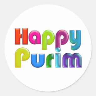 Sticker Rond Carte de voeux géniale HEUREUSE de PURIM