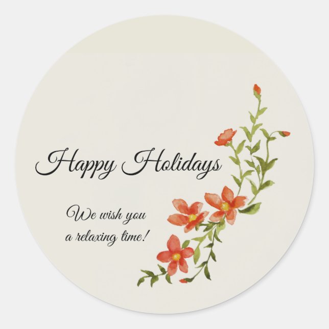 Sticker Rond Carte de voeux Plat Dormir (Devant)